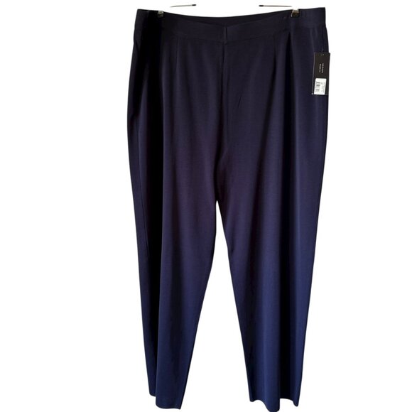 Misook Knit Pant 3X New Straight Leg Indigo Wrinkle Resistant Stretch Comfort - Picture 8 of 13